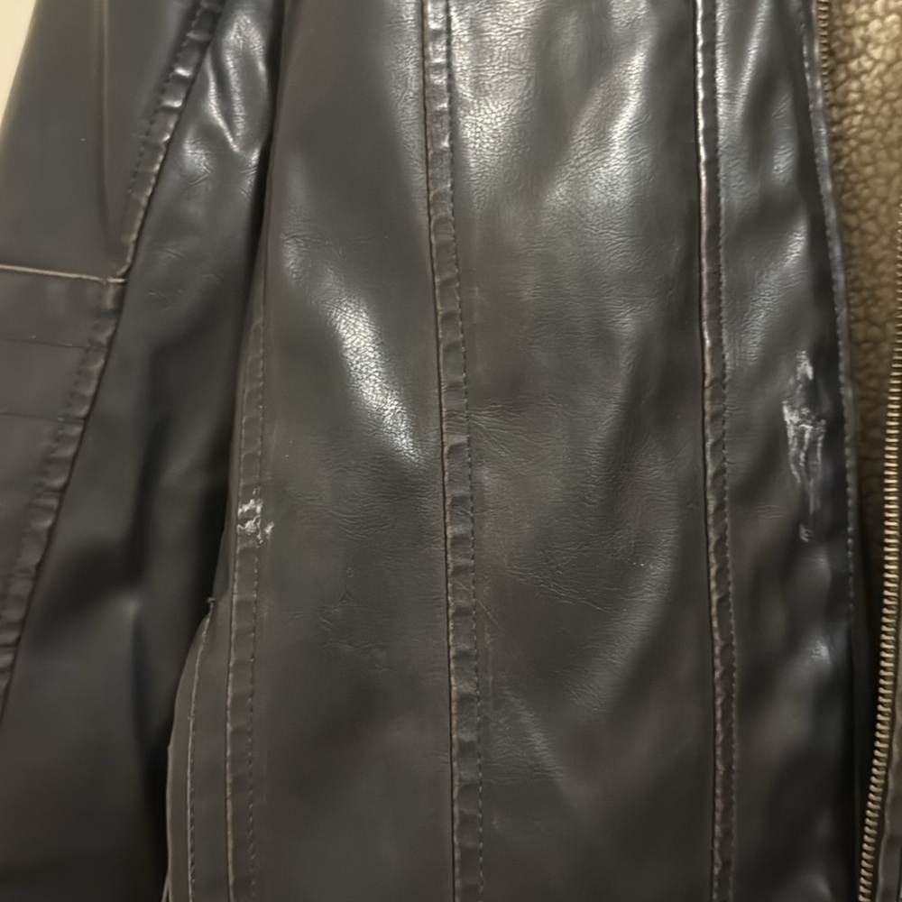 Fleece Lined Levi Leather Jacket - image 3